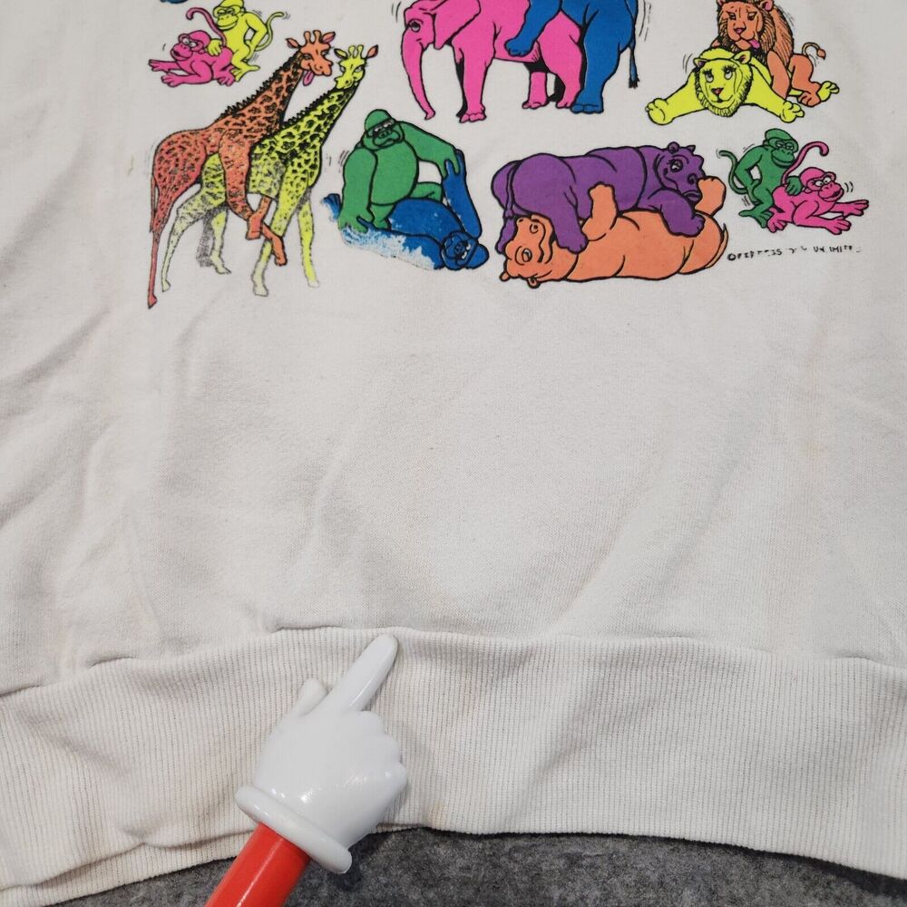 VTG 80s Animal Sex Positions Mens XL USA Made‎ Crewneck Sweatshirt Funny Joke - Picture 13 of 16